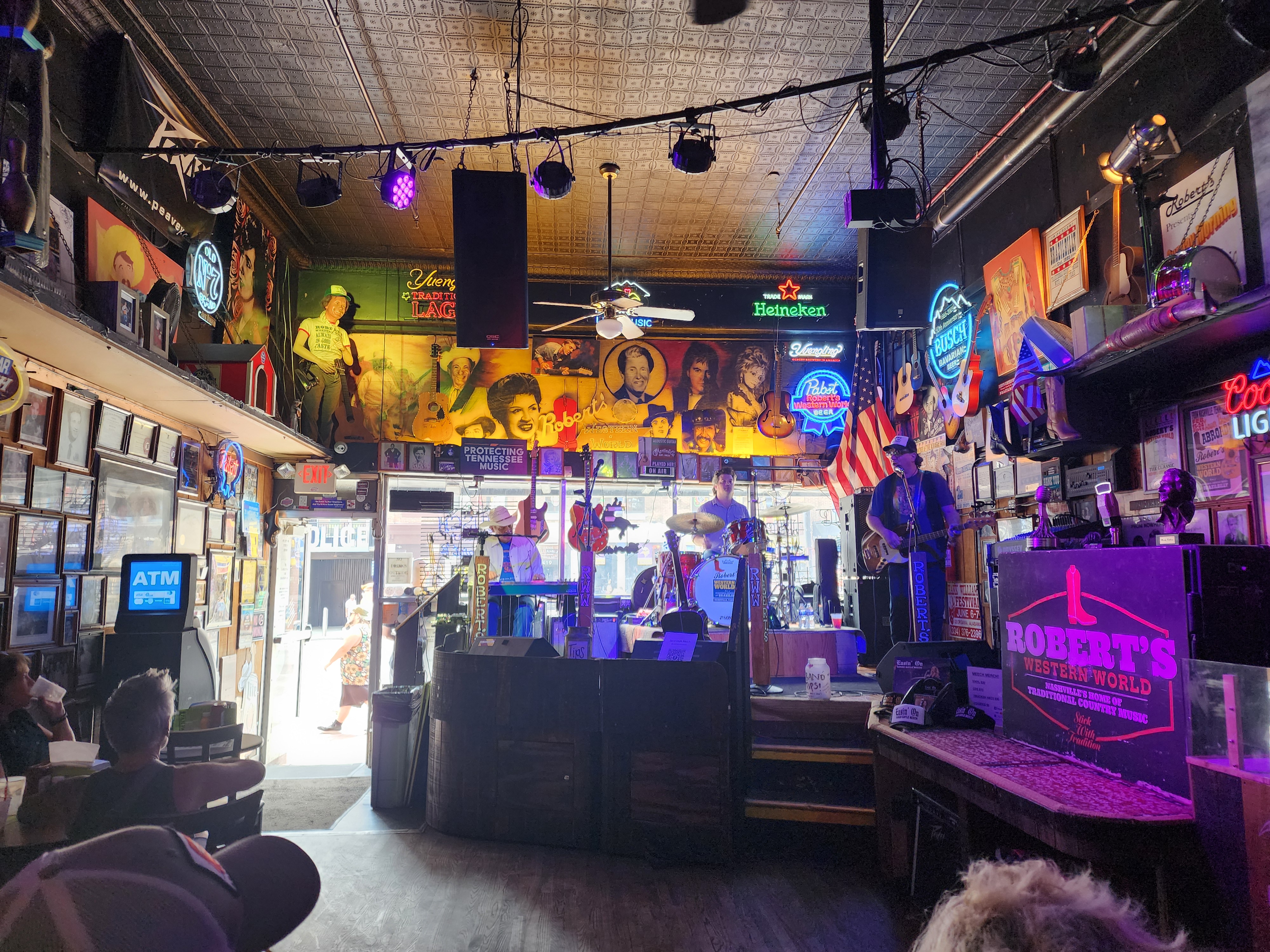 A band performs inside a Nashville honky-tonk during the day.